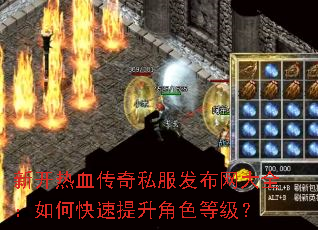 新开热血传奇私服发布网大全:如何快速提升角色等级? 新开热血传奇私服发布网大全:如何快速提升角色等级?