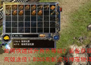 如何快速提升角色等级?装备获取有哪些高效途径?BOSS刷新点与掉落物详解 如何快速提升角色等级?装备获取有哪些高效途径?BOSS刷新点与掉落物详解